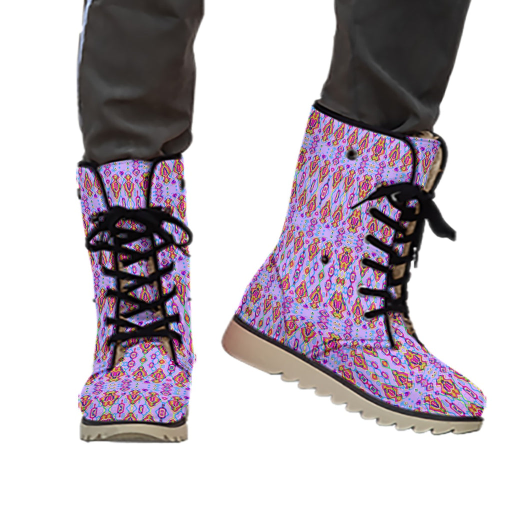 All-Over Print Men's Plush Boots