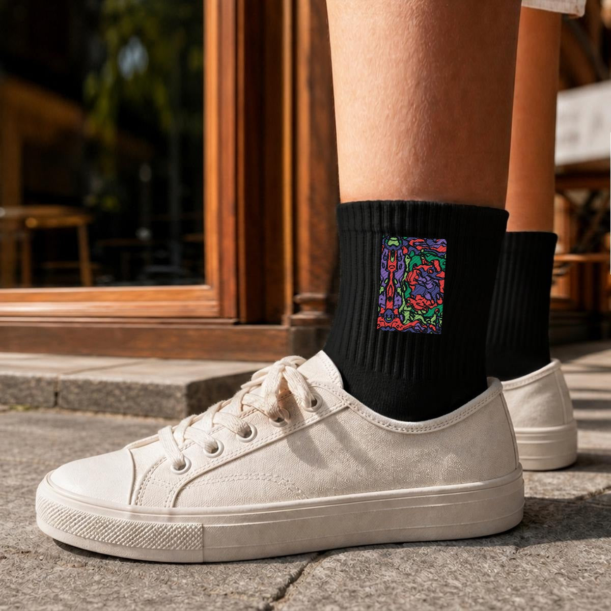 Embroidery Sports Quarter Socks|Cotton